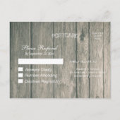 Invitation Carte Postale Mariage RSVP Bois rustique & Mason Jar Lumières à  (Dos)