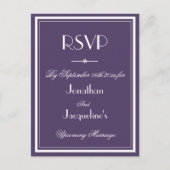 Invitation Carte Postale Mariage RSVP Dusty Purple Meal Choice Kindly Répon (Devant)