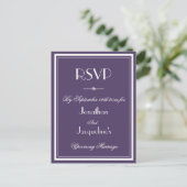 Invitation Carte Postale Mariage RSVP Dusty Purple Meal Choice Kindly Répon (Debout devant)