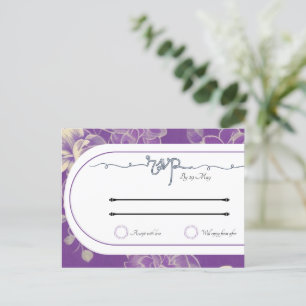 Invitation Carte Postale Mariage RSVP Insertion d'art Vintage violet