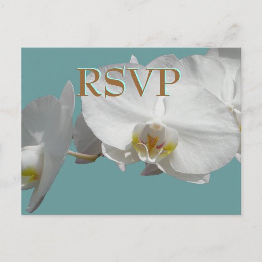 Invitation Carte Postale Mariage RSVP Orchidées Blanches (Devant)