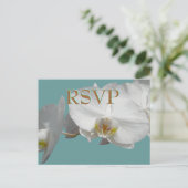 Invitation Carte Postale Mariage RSVP Orchidées Blanches (Debout devant)