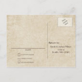 Invitation Carte Postale Mariage rustique Camping RSVP (Dos)