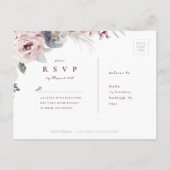 Invitation Carte Postale Mariage rustique rose boho Dusty (Dos)