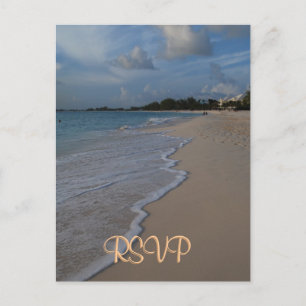 Invitation Carte Postale Mariage spécial plage RSVP