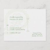 Invitation Carte Postale Mariage Succulent de cactus de jardin RSVP (Dos)