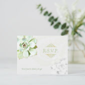 Invitation Carte Postale Mariage Succulent de cactus de jardin RSVP (Debout devant)