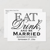 Invitation Carte Postale Mariage sur mesure personnalisé (Devant / Derrière)