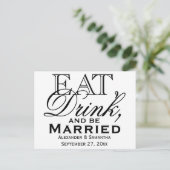 Invitation Carte Postale Mariage sur mesure personnalisé (Debout devant)