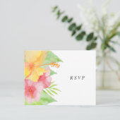 Invitation Carte Postale Mariage Tropical Splendor rsvp + entrées (Debout devant)