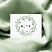 Invitation Carte Postale Mariage vert Olive RSVP