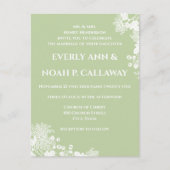 Invitation Carte Postale Mariage vert Pastel Sage pas cher (Devant)