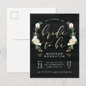 Invitation Carte Postale Mariée à être calligraphie Fête des mariées floral (Devant / Derrière)