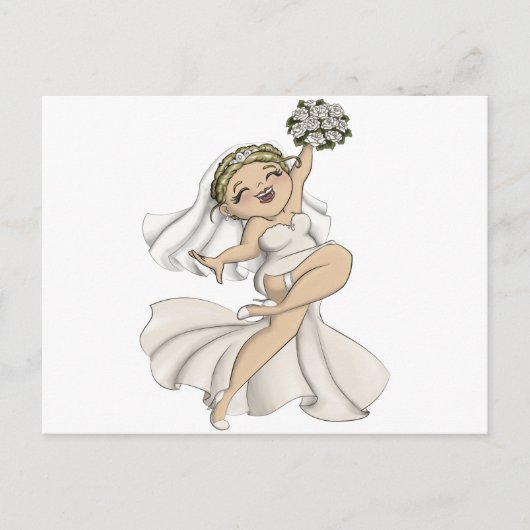 Invitation Carte Postale Mariée Heureuse 02 (Devant)
