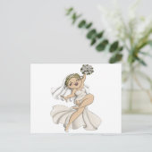 Invitation Carte Postale Mariée Heureuse 02 (Debout devant)