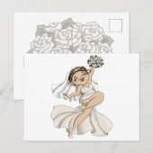 Invitation Carte Postale Mariée Heureuse 10 (Devant / Derrière)