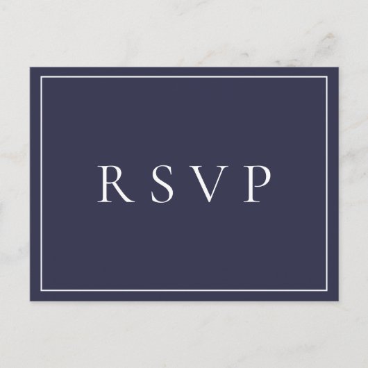 Invitation Carte Postale Marine Blue Botanical Wedding RSVP Song Request (Devant)