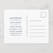 Invitation Carte Postale Marine Blush Rose Floral Boho Photo Enregistrer La (Dos)