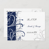Invitation Carte Postale marine style mariage rsvp (Devant / Derrière)