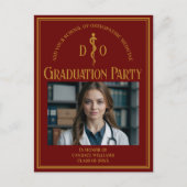 Invitation Carte Postale Maroon Osteopathic Médicale School Graduation Part (Devant)