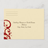Invitation Carte Postale Marron/Crème/Rouge Tourbillon Inverse (Dos)