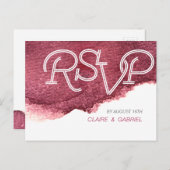 Invitation Carte Postale Marsala peint rose moderne mariage simple RSVP (Devant / Derrière)