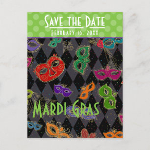 Invitation Carte Postale Mascarade Mardi Gras Mascarade Masque Arlequin Noi