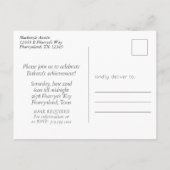 Invitation Carte Postale Mascarade vert | Mardi Gras Graduation (Dos)