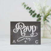 Invitation Carte Postale Mason Jar Chalkboard Mariage RSVP Réponse (Debout devant)