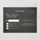 Invitation Carte Postale Mason Jar & String Lights Chalkboard Wedding RSVP (Dos)