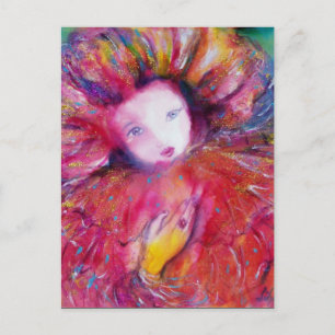 INVITATION CARTE POSTALE MASQUE EN ROUGE