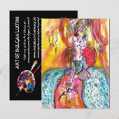 INVITATION CARTE POSTALE MASQUÉRADE VÉNITIENNE / COLOMBINA (Devant / Derrière)