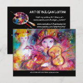 Invitation Carte Postale Masques de mascarade vénitiens ARLECCINO et COLOMB (Devant / Derrière)