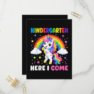Invitation Carte Postale Maternelle me voilà Licorne Rentrée scolaire