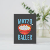 Invitation Carte Postale Matzo Baller Funny Golf Hanoukka cadeau de vacance (Debout devant)
