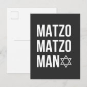 Invitation Carte Postale Matzo Matzo Man Hanoukka juif (Devant / Derrière)