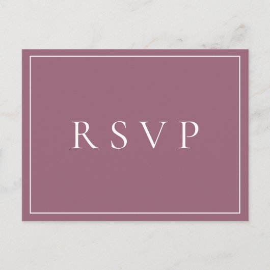 Invitation Carte Postale Mauve Floral Wedding RSVP Song Request (Devant)