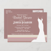 Invitation Carte Postale Mauve Mignonne, Brown (Devant / Derrière)