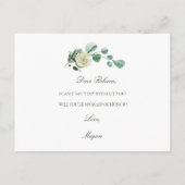 Invitation Carte Postale Megan Greenery Maid of Honor Bridesmaid Propositio (Dos)