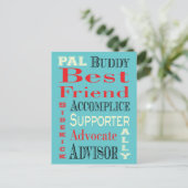 Invitation Carte Postale Meilleur Ami (Debout devant)