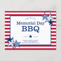 Memorial Day Stars Stripes Moderne Patriotique BBQ