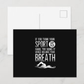 Invitation Carte Postale Mens Swimmer Swimming Sport Practice (Devant / Derrière)