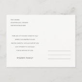 INVITATION CARTE POSTALE MERCI MÉMORIAL DE FROMAGE BLEU ROSE NOIR (Dos)