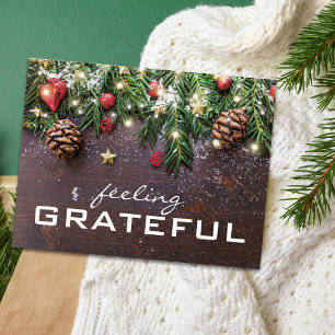 Invitation Carte Postale Merci pour un Noël rustique à la campagne