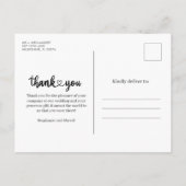 Invitation Carte Postale Merci simple Mariage photo (Dos)