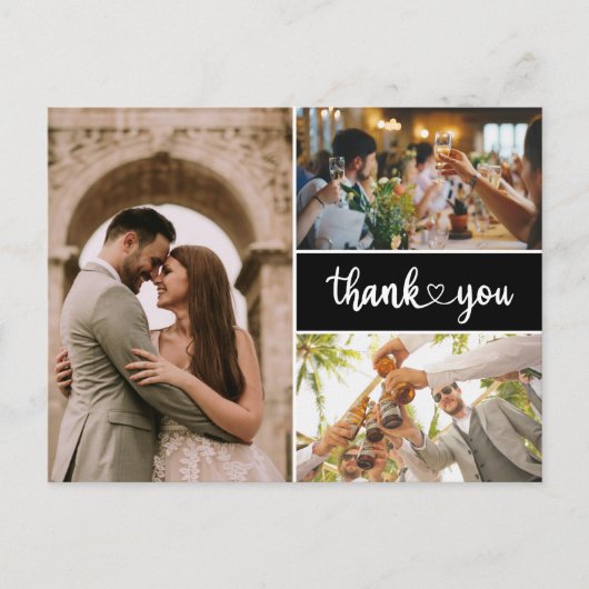 Invitation Carte Postale Merci simple Mariage photo (Devant)