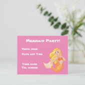 Invitation Carte Postale Mermaid Party (Debout devant)