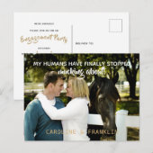 Invitation Carte Postale Mes Humains Ont Cessé De Se Moquer Du Fiançailles (Devant / Derrière)