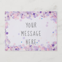 Message blanc Confetti du Parti de la lavande rose