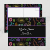 Invitation Carte Postale Microbes (Devant / Derrière)